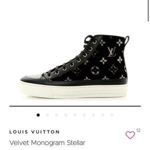 Louis Vuitton black velvet monogram sneakers